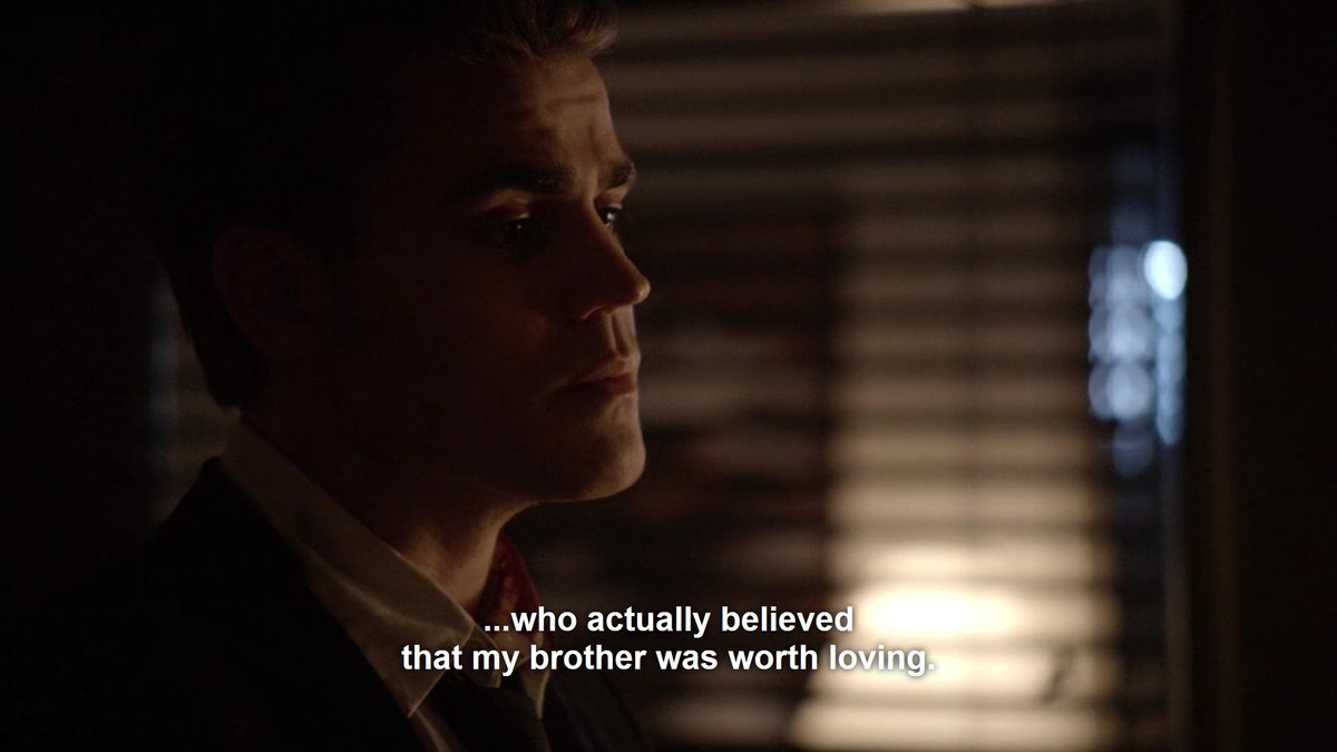 i really just can't get over this blatant lie especially when stefan himself said elena was the first person who believed in damon just a season before. what's worse is that its not ooc for stefan to say this bc he is constantly lying about everything else.