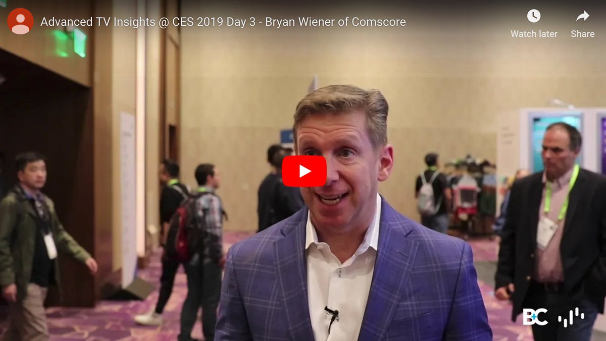 VIDEO: #CES2019 Day 3: We spoke w/ #AdvancedTV leaders re: How to Change an Industry http://bit.ly/2FKryFY Christine Cook (@cooktine) of @CNN, Joy Baer (@joybaer) of @FreeWheel / @Comcast, Bryan Wiener (@bwiener) of @Comscore, and Ramsey McGrory (@NYCMcG) of @TeamMediaocean