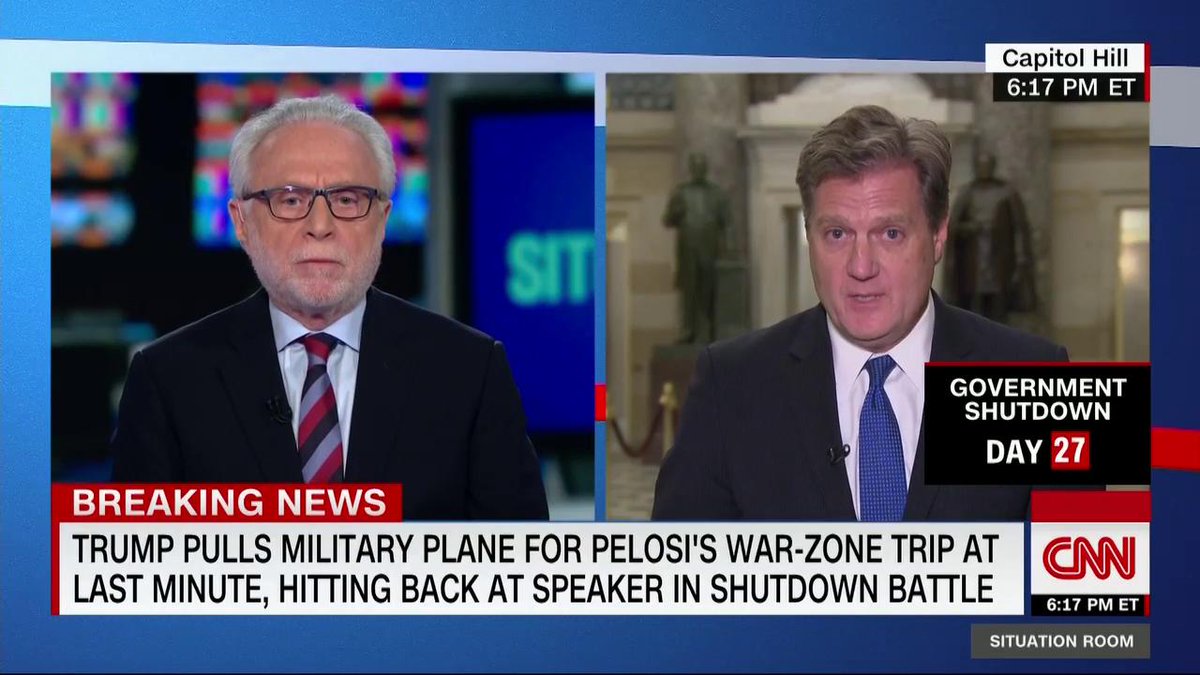Rep. Turner: Pelosi "needs to come to some recognition that she's not equal to the President"
@WolfBlitzer: "She's not equal to the President ... but the legislative branch of the U.S. government is equal to the executive branch and they are both equal to the judicial branch"
