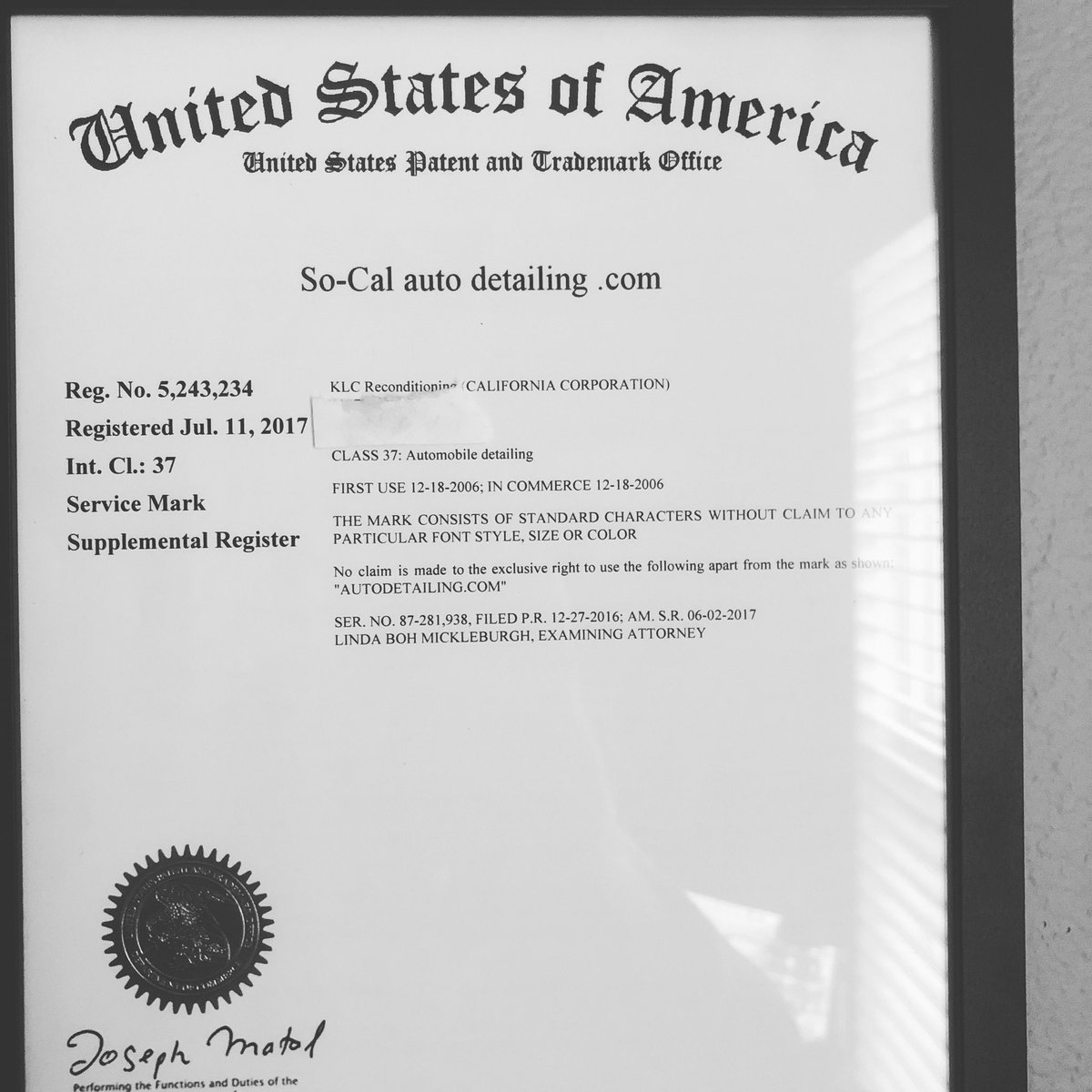 Got@our trademark approved. A big step for building a long lasting company.