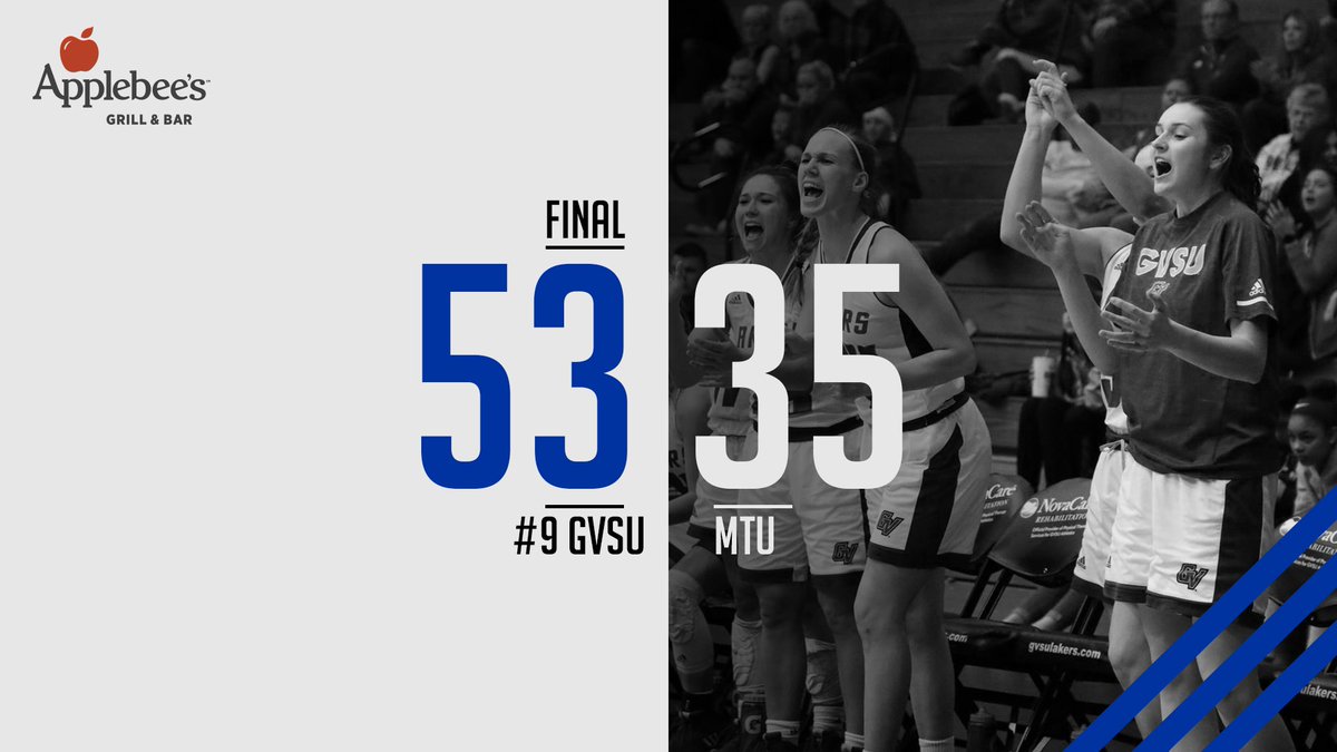 gvsuwbb's tweet photo. FINAL | GVSU 53 - MTU 35 | LAKERS WIN! A defensive battle ends with the Lakers taking down the Huskies by 18 on the road, 53-35. DeBoer led the way with 27 points while Boensch added a career-high 21 rebounds! #AnchorUp https://t.co/OStLP3UFCv