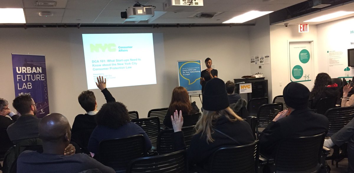 helloDCWP's tweet image. Our Consumer Protection Unit attorney welcomes a variety of entrepreneurs, marketing professionals, and attorneys to #DCA101 to help them understand City’s advertising law.