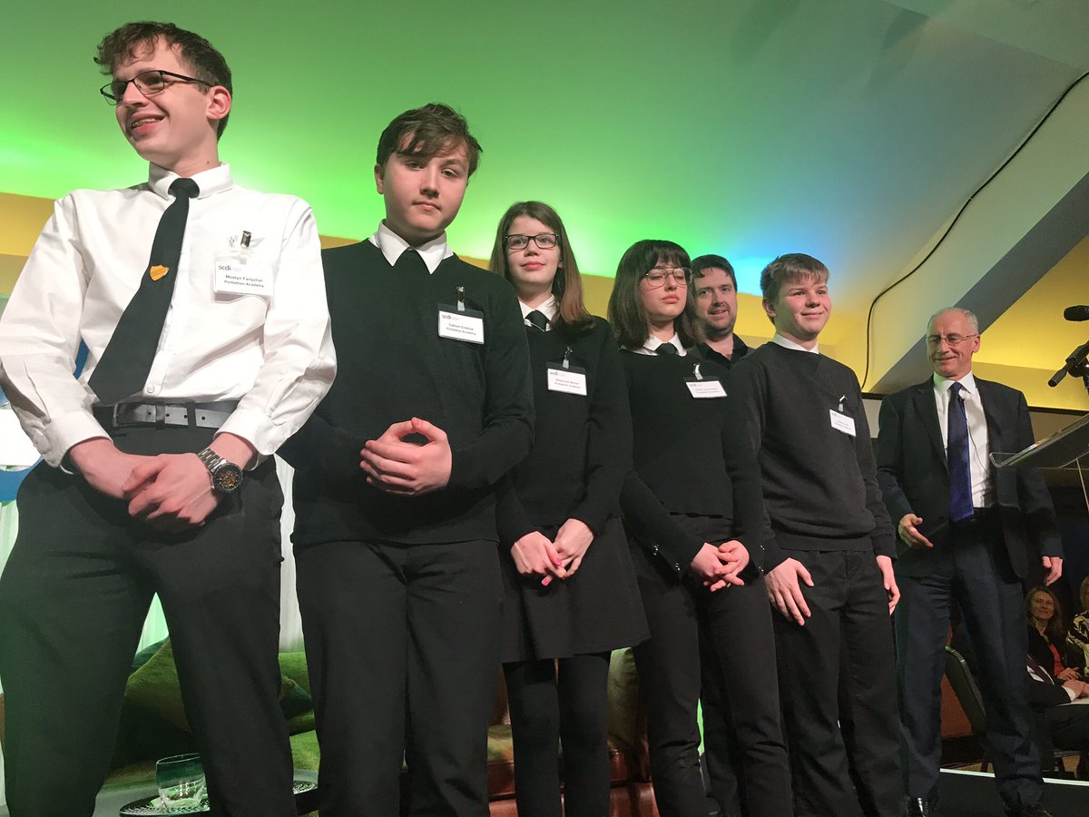 jimsavege's tweet photo. Big cheers & kudos to the super teams from @Aberdeenshire @PortyAcad & from @Clerkhillschool at #SCDILecture2019 tonight for winning the @scdiYESC Science Clubs of the Year - well done to you! https://t.co/kgF1Ouo31T