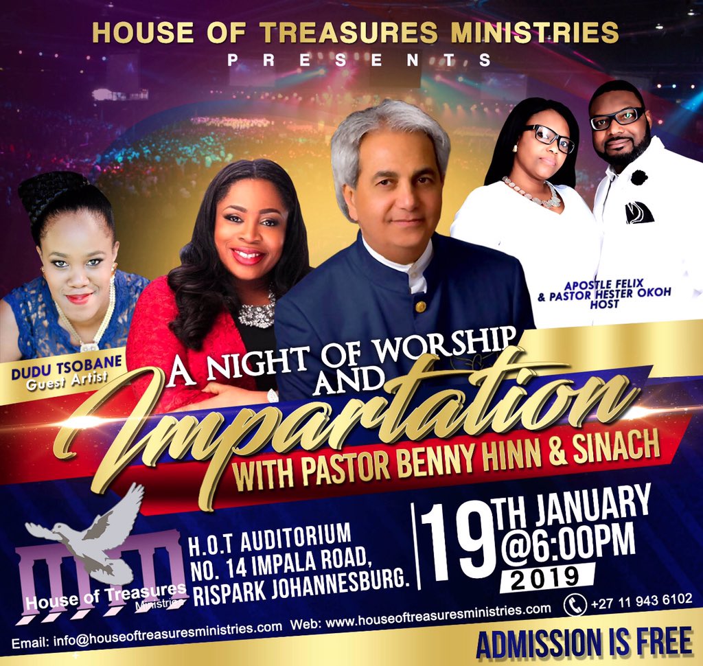 PsFelixOkoh's tweet photo. Join us for this God moment with Pst @Benny_Hinn and @sinach for a great impartation of Grace and Glory!!!! https://t.co/0zrc9sxI4e