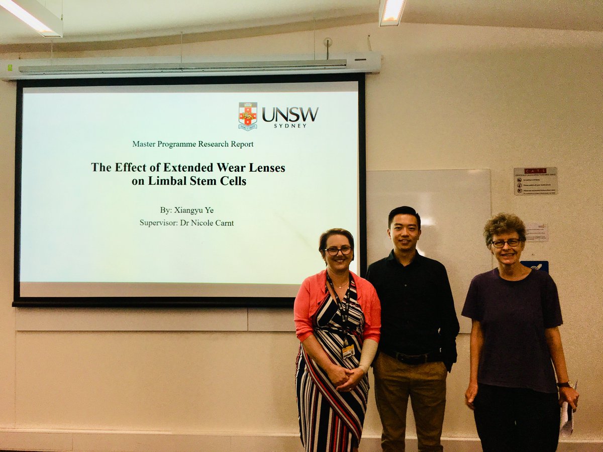 nicole_carnt's tweet photo. Congrats @UNSWoptomvsci Masters of Optom Research @UNSWScience students for greats presentations, Taehwan Lee, Xiangyu Ye, Sultan Alsaleh, Qing Shen! #UNSWglobal https://t.co/gTGfxTUh5Z
