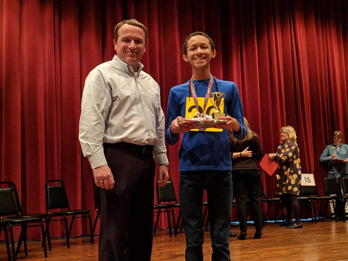 PatrickDSulliv1's tweet photo. What an exciting night at the 2019 Coweta County Spelling Bee! Arnall student, Gabriel Lawrence takes 2nd place!!  Way to go!  Congrats to Madras for taking 1st place!  #unitedinexcellence https://t.co/pP6SYamkjz