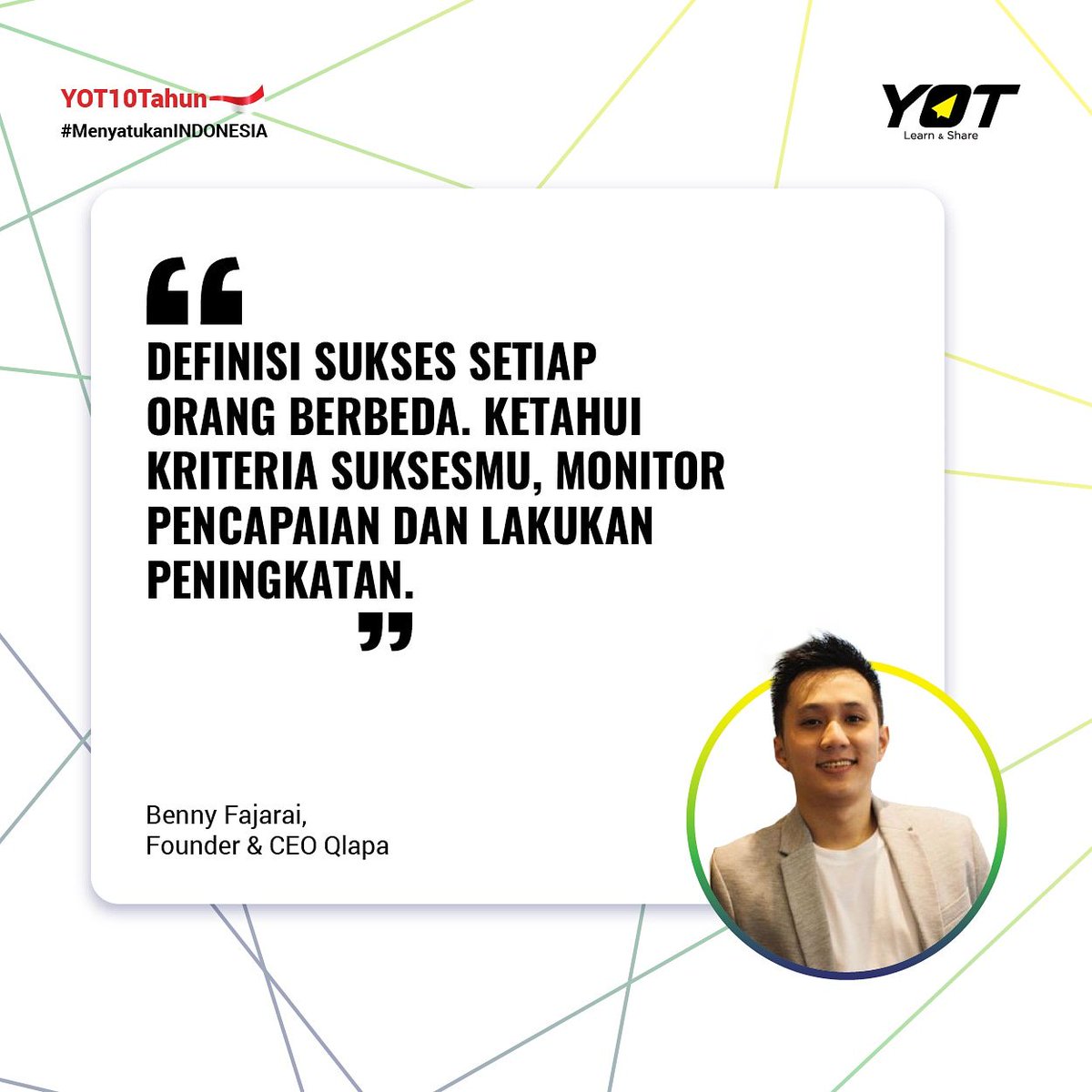 YoungOnTop's tweet photo. Pagi #YOTers! Tolak ukur kesuksesan setiap orang berbeda-beda. Ketahuilah tolak ukur kesuksesan kamu, lalu lakukan monitoring. Dan terakhir, lakukan peningkatan😁
#TopWord #YoungOnTop #YOT https://t.co/2QQzAtmlwN