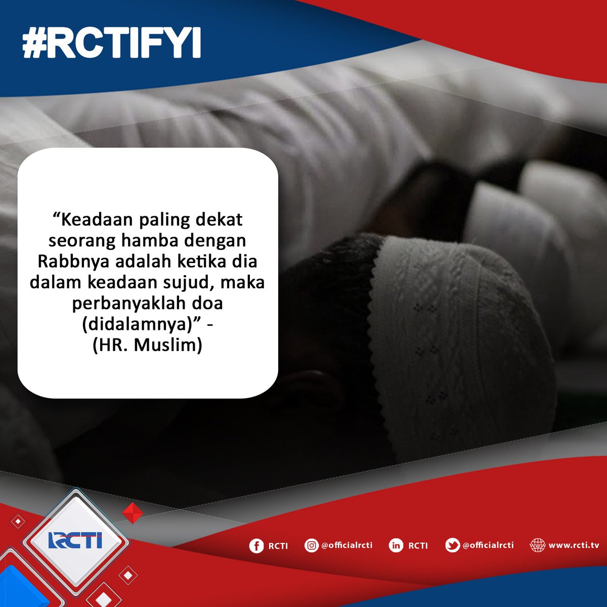 OfficialRCTI's tweet photo. Mari teman-teman kita dekatkan diri lagi kepada Allah SWT.
Kita perbanyak sholat dan berdoa yuk. Agar doa-doa kita dapat terwujud.
Selamat hari Jumat! π
#RCTIFYI #JumatBerkah #Jumat https://t.co/HYV0UDtEKw