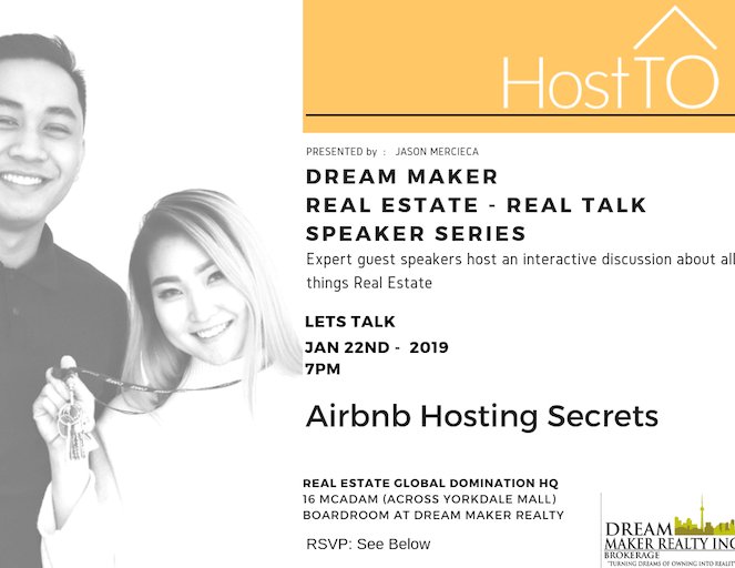 DreamMakerTO's tweet photo. We are also excited to share that the Dream Maker Realty real estate seminars are back for 2019! Hosted by Jason, upcoming dates include January 22 with the team at @hosttoinc, and January 29 with Lianne Hannaway.
#DreamTO #DreamMaker #realestate #Toronto #DreamMakerRealty https://t.co/AW76mMk9YC
