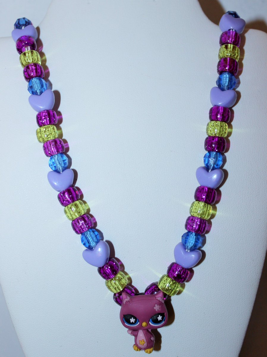 #owl #necklace #ChildrensJewelry #beads #handmade $5.95 free ship ebay.com/itm/3236544377…
