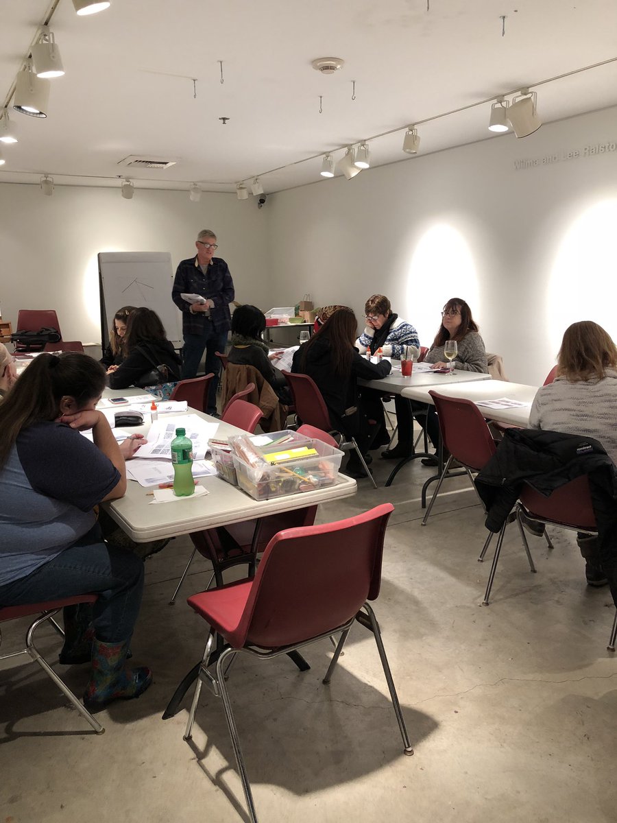 ChristineWhipp's tweet photo. Another awesome K-5 teacher professional development at the LBMA! Artist Greg Pickens is the guest teacher tonight, doing a pen & ink line lesson based on the work of exhibiting artist Sandow Birk. https://t.co/fQhYh6FGIH