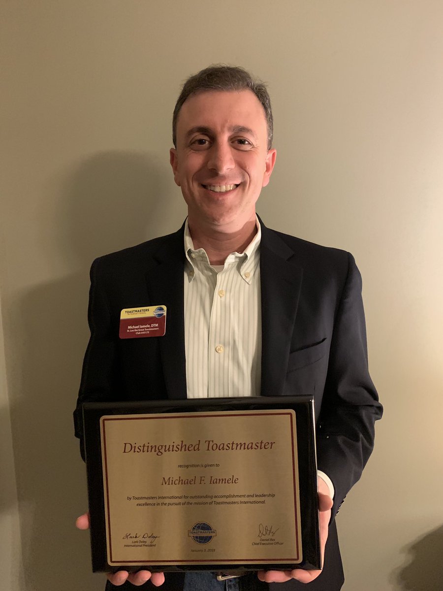 This evening I was given the honor of receiving my Distinguished Toastmaster award at my local club, St. Leo The Great. This is the highest award a Toastmaster can earn, and I couldn’t have done it without my fellow toastmasters. Thank you. (Special Thanks to <a href="/soapteach/">Lorin Greenstein</a>!)