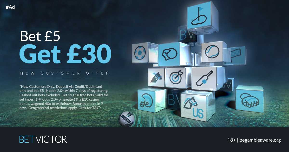 BetVictor is one of Europe's leading online gaming companies
Football Specials, Daily Bet Boost, Acca Insurance, #PriceItUp
▫️New Customers Offer▪️Bet £5 & Get £30 FREE
▫️£20 Sports Bets +£10 on #Casino #Betting
🔸http://banners.victor.com/processing/clickthrgh.asp?btag=a_43346b_2085 …
T&C's apply Over 18’s
Retweet & Join⬆️k