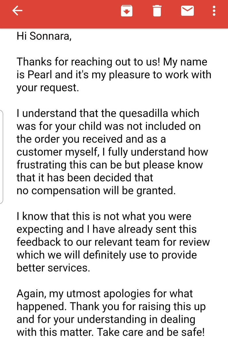 sonnarasen's tweet photo. As a paying customer, if you buy something wouldn't you expect to receive it? Not only that, shouldn't they refund you or send you the damn quesadilla?? #doordash #chipotle #sodisappointed #customerservice https://t.co/ol1xqQrqub