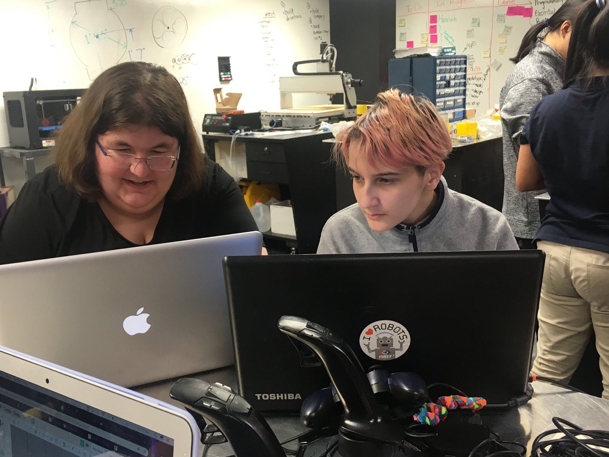 wirecats5686's tweet photo. Today students worked on assembling the drive train and #CADing the hatch grabber mechanism. Our #programming team also worked on making sure the drive code is updated correctly.
#WomenInSTEM #allgirls #FRC #deepspace https://t.co/YUrxm8lOsT