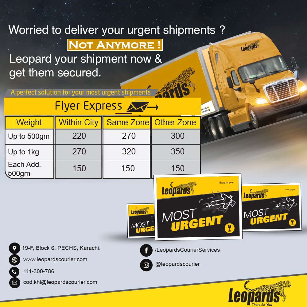 Leopards Courier Services Pvt Ltd On Twitter Flyer Express