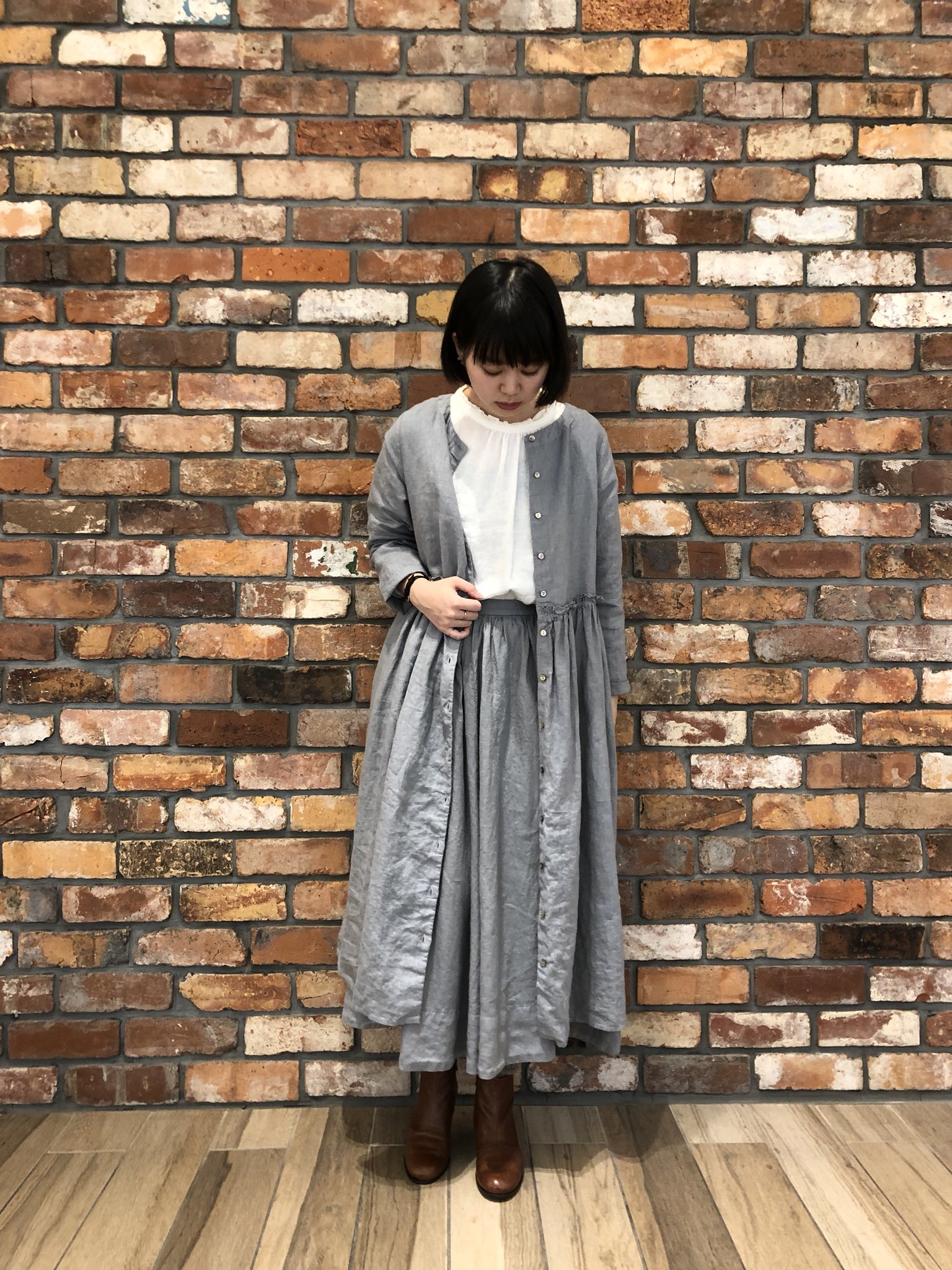 nest Robe ネストローブ リネン ウエストフリル 2way ワンピース