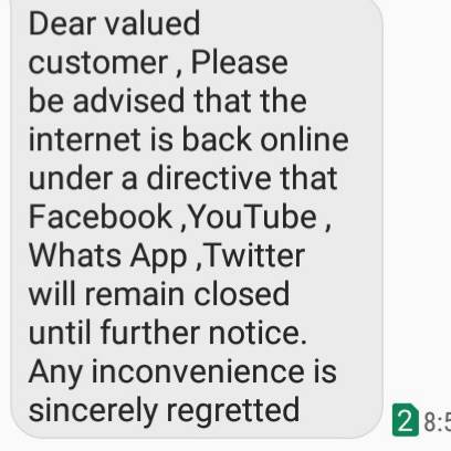 iafrikan's tweet image. Internet was restored in Zimbabwe with some restrictions yesterday, government then went on to instruct Econet, TelOne, NetOne, and ZOL to cut off all Internet services again. The government is currently actively threatening telecommunications companies.

#ShutdownZimbabwe