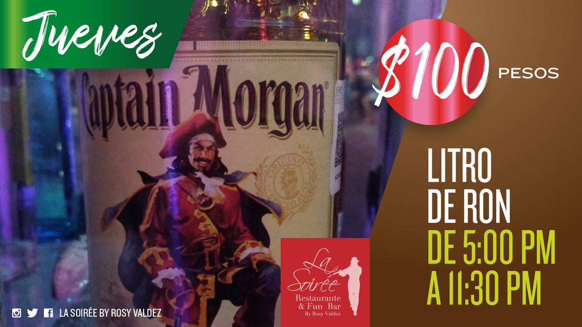 LaSoireeFunBar's tweet photo. Litro de #RON de 5 a 11:30PM a $100 pesos.

#playadelcarmen #karaoke #bar #fun #mexico https://t.co/X93gQW5jtJ