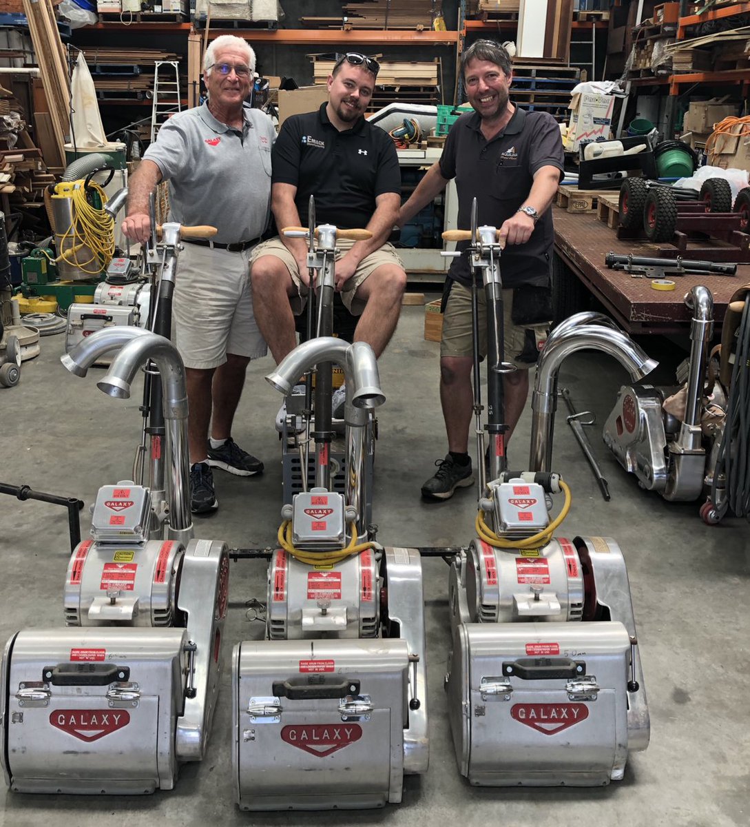 Another pic of Randy from Emack Ryder busting Tony from Galaxy Synteko and Anthony from Aquilina floors a big user of Ryder’s in Melbourne #atfa #floorinstallers # LaglerAustralia # timberfloors # hurfords # hardwoodfloorinstallation #