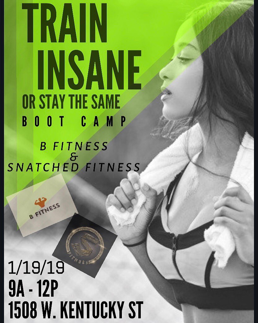 SnatchedFitness's tweet photo. THIS SATURDAY 9A - 12P / 1508 W. KENTUCKY ST 💪🏽💪🏽 BOOT CAMP!! 🏃🏾‍♀️ 🏃 🏋️‍♀️ TWO Great Fitness Programs Under One Roof🤩✌🏿 COME AND HAVE A GREAT TIME WHILE GETTING FIT!!! LIVE DJ @dj_steele23 Mixing !!! ITS TIME TO COMPLETE YOUR MISSION!! 🥇🏆
#snatched #snatchedfitness #bfitness https://t.co/G7Kxq5EZEn