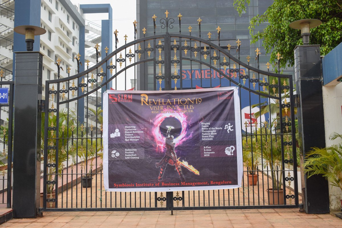 SIBMBengaluru's tweet photo. The first chapter begins!
Symbiosis Institute of Business Management - SIBM, Bengaluru welcomes everyone to Revelation 2019 - Viser Invictus! In its 7th edition, Revelation 2019 celebrates the spirit of hard work, discipline and principled unity.
#Revelation2019 #ViserInvictus https://t.co/tQvxPjWZCj