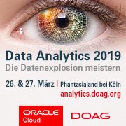 DOAGeV's tweet image. Daten sind die Währung der Zukunft. Bereiten Sie sich heute schon auf morgen vor und besuchen Sie die Data Analytics 2019 vom 26. bis 27. März. ow.ly/BJd150keZAJ #OracleBigData #MachineLearning #ArtificialIntelligence #datalake