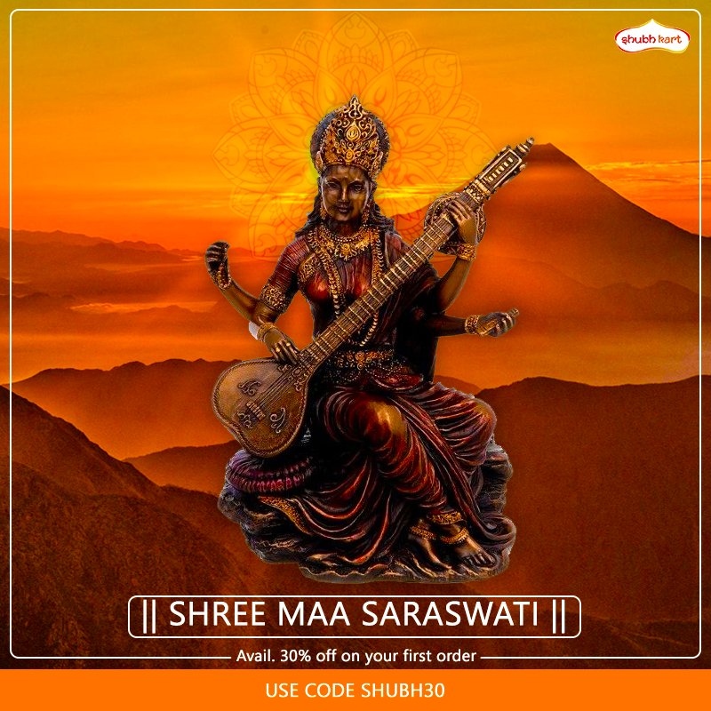 Get this aesthetic statue of Maa Saraswati holding Veena  product link: bit.ly/2FAvPgb

30% off on 1st order Use Code SHUBH30 
#Education #Saraswati #Godess #Veena #Sculpture #Devi #Mata #Trending #bronze #Mata #blessings #SaraswatiDevi #Veena #IndianLiterature #vedic