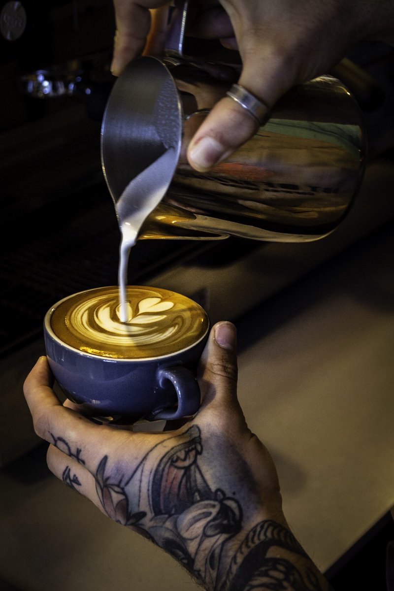 What do you think of this beauty @CaffeineMag Head Barista Joseph doing his thing... #caffeinemagazine #outofoffice #coffeehouse #barista
