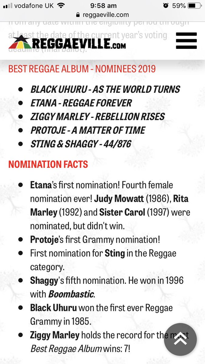 FACTS FOR BEST REGGAE ALBUM NOMINATIONS!! We won first ever Reggae Grammy in 1985 #BestReggaeAlbum #AsTheWorldTurns #SpreadtheWord