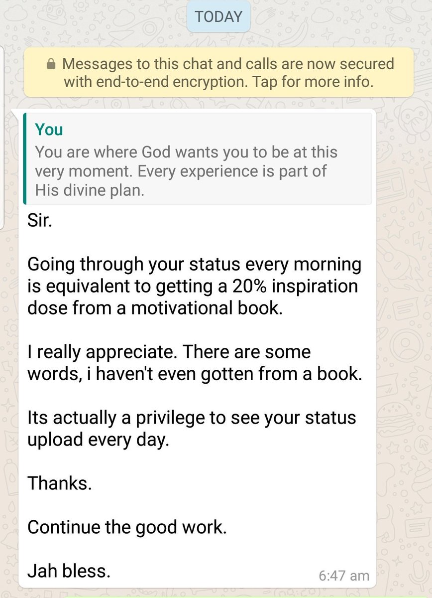 PhilipObin's tweet photo. I am humbled by the feedback I just received from one of my 20,000+ WhatsApp contacts. Kindly follow https://t.co/SWkPuG5jOa to add me to your WhatsApp contacts. https://t.co/GTvrNym7Eg