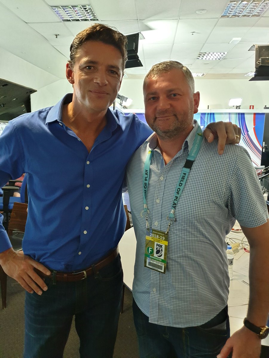 Just met the most handsome commentator in the land. #Greatbloke #sorrypunter #foxcricket #AUSvIND