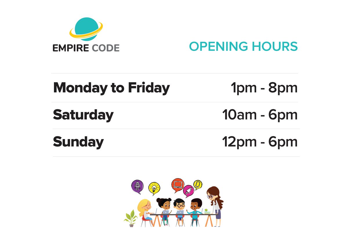EmpireCodeSG's tweet image. Drop by our #Tanglin HQ for a #freedemo anytime during our #openinghours! Monday to Friday (1pm to 8pm), Saturday (10am to 6pm), Sunday (12pm to 6pm). For ages 4 to 80, #codeyourimagination with us! #codingforkids #codingforteens #codingforadults #codingforseniors #empirecode