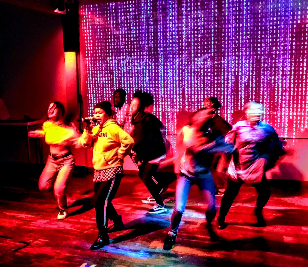 RumbleTheatre's tweet photo. Yo! It's going  down. @PuShFestival @kimmortalmusic #Immigrantlessons @soar55 - PuSh opening night at @TheBeaumontYVR ! #CdnCult https://t.co/O7x0IAeV9Q