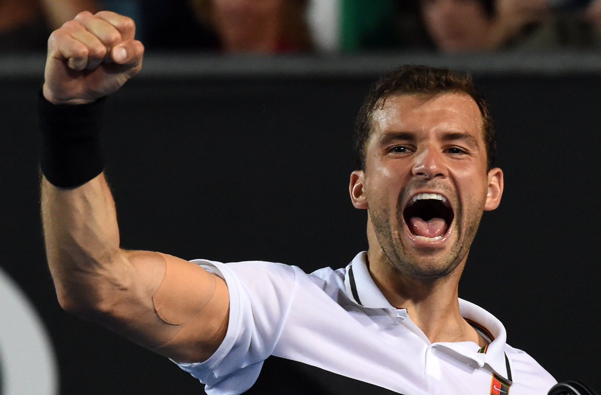 atptour's tweet photo. Moving into Week 2️⃣!

No. 20 seed @GrigorDimitrov sprints past Fabbiano 7-6, 6-4, 6-4.

Do you think Grigor can keep making noise this fortnight? #AusOpen https://t.co/NMyaYbHCY8
