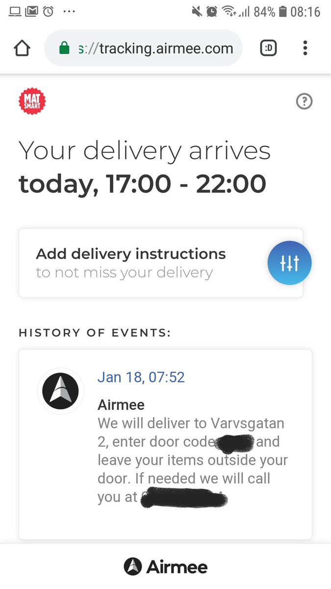 sattelsson's tweet photo. Beställde igår, paketet framme idag - alltid så smidigt med @matsmart_se och sedan @airmeelogistics #UX i leveransen... wow'ar mig varje gång, Amazon style ;) https://t.co/pI5IxXrBaX