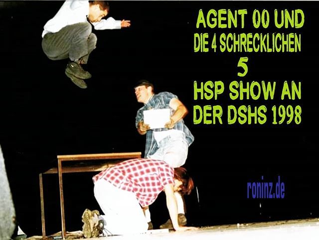 guettner's tweet image. "Agent 00 und die 4 schrecklichen 5"
HSP Show an der DSHS 1998

#spoho #hochschulsport #RoninZ bit.ly/2RXvpGc
