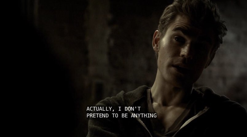 if you call keeping an entire side of you a secret from elena “not pretending” then sure.