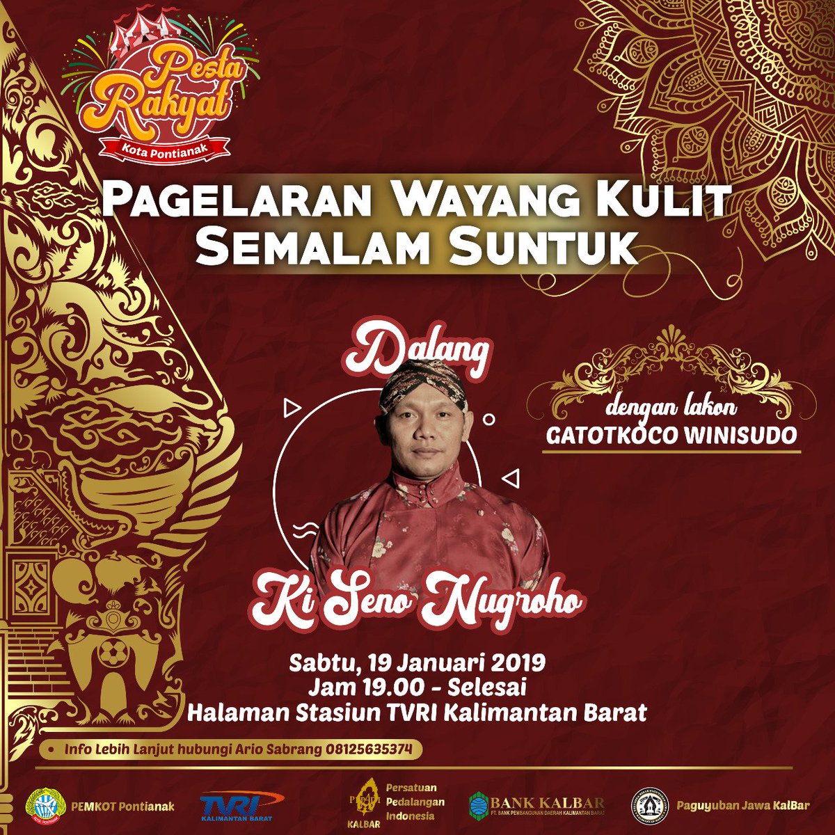 Ayo ikuti Pagelaran wayang kulit semalam suntuk di halaman TVRI Kalbar #wayangkulit