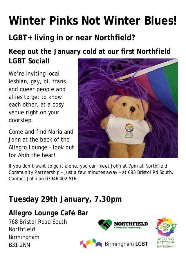 #LGBTQ + event coming to #Northfield #Birmingham