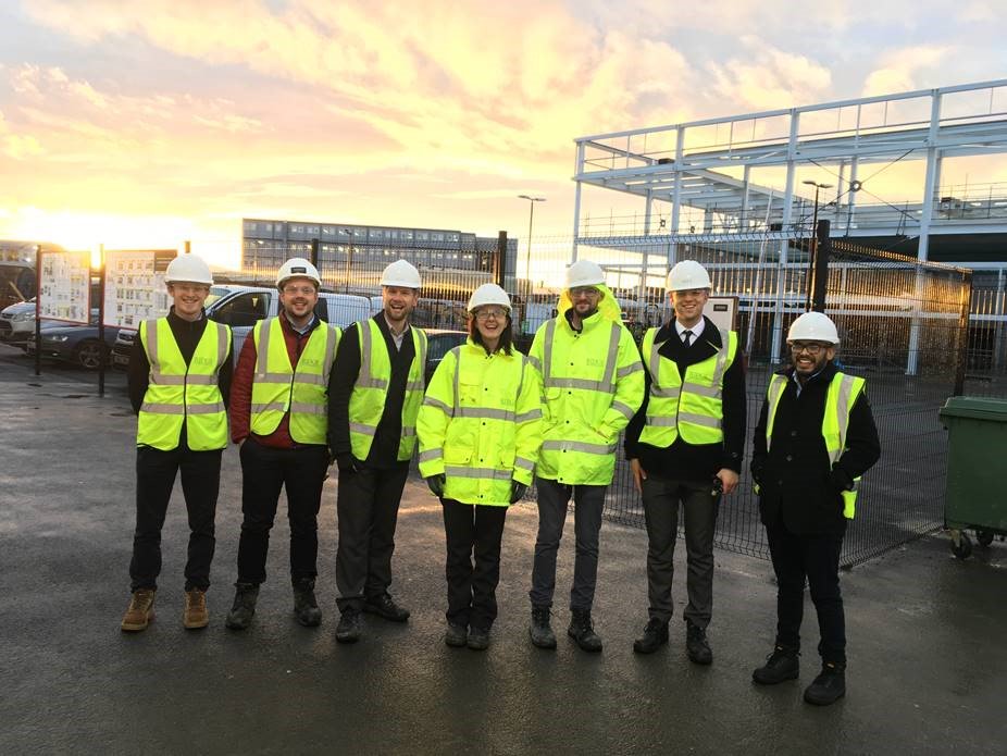 RidgeLLP's tweet photo. Some of the Ridge Structural Engineers from the Oxford office visited site Wednesday to see their structural designs take shape, after several years work on this multi million pound project, where the main structure is nearing completion #RidgeOxford #TeamRidge #StructuralTeam https://t.co/D3yj8IlIyg