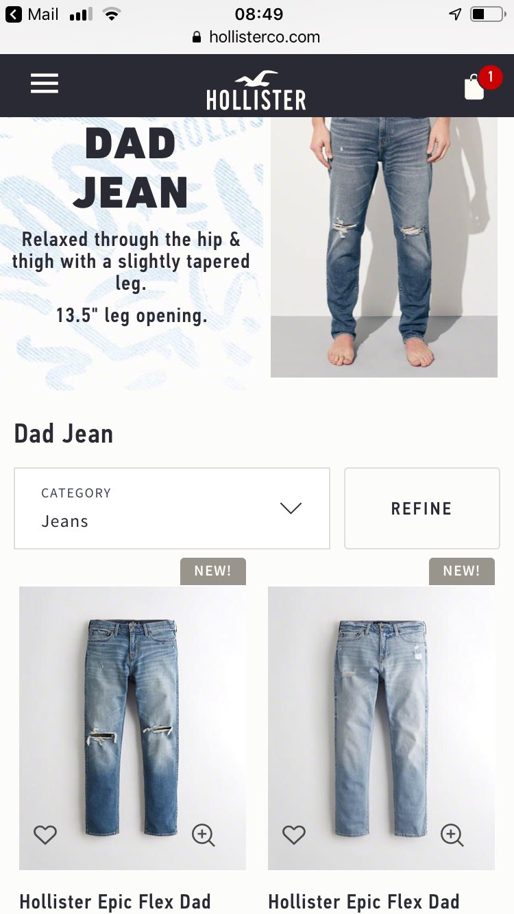 dad jeans hollister