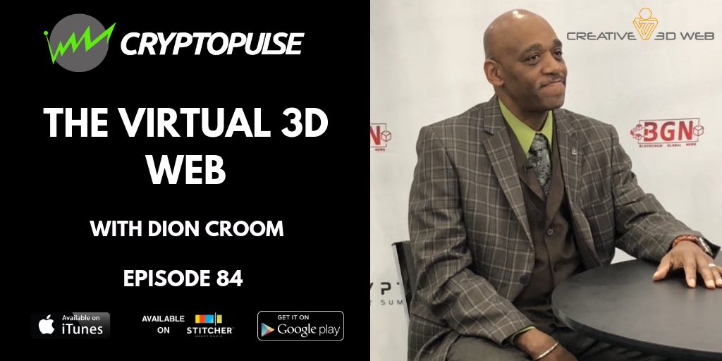 We welcome the CEO of <a href="/Creative3DWeb/">Creative 3D Web</a> on the show where we discuss the Virtual 3D Web.

Listen here:

📲(iPhone) itunes.apple.com/us/podcast/id1…

📲 (Android) stitcher.com/podcast/crypto…

💻 cryptopulse.co.uk/episode-84/