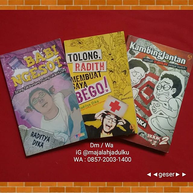 Raditya Dika
#novel #buku #komik #radityadika #kambingjantan #bukulama #bukubekas #koleksibuku #readystock #bukusecond #koleksibola #hobi #ligasepakbola #boladunia #bintangbola #worldcup #soccer #pialadunia #majalahbola #sepakbola #infobola #duniabola #artikelbola #posterbola