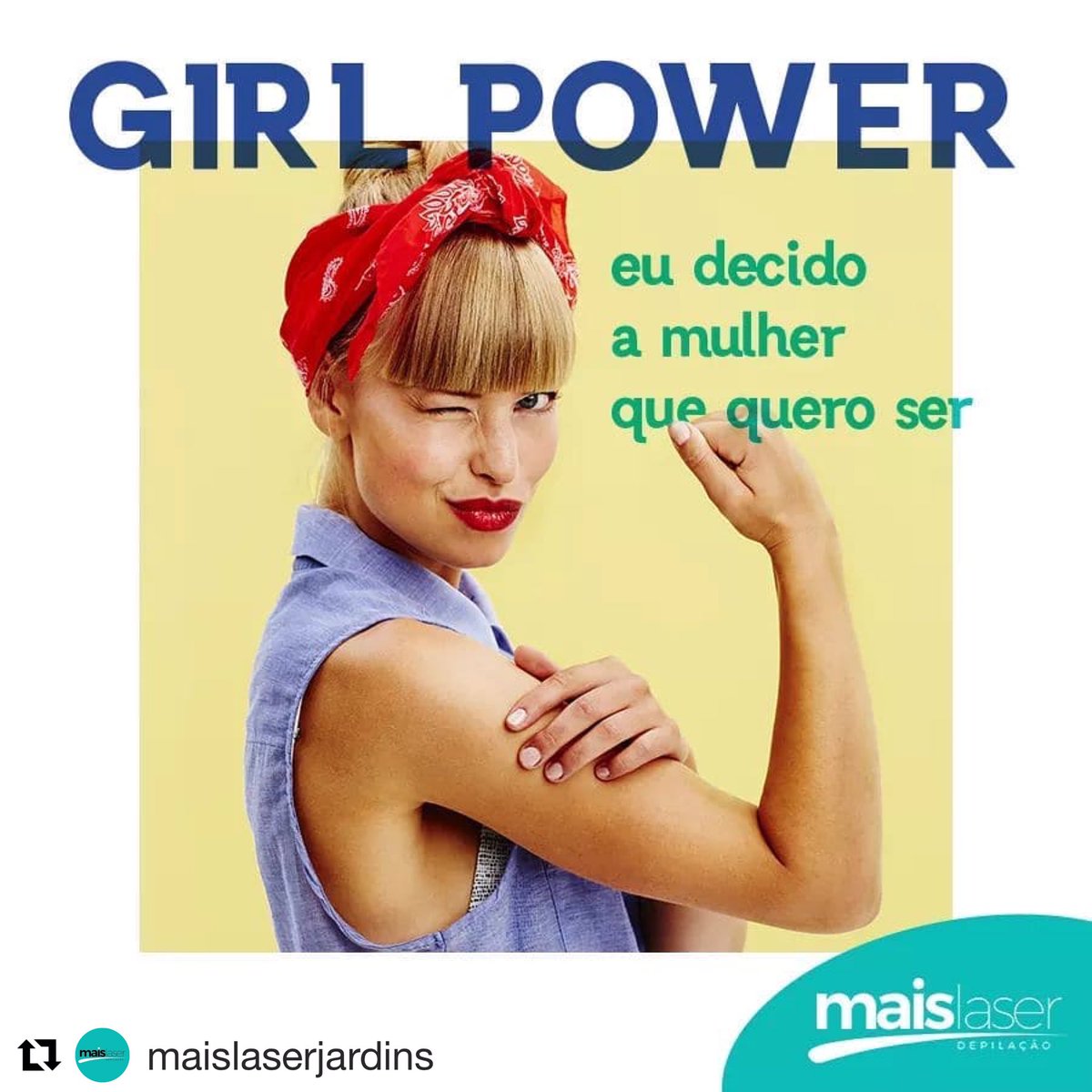 ahickmann's tweet photo. Bom dia! #Repost @maislaserjardins
Ser mulher é ter a liberdade de escolher o que quiser para a sua vida, inclusive se livrar de vez dos pelos. Empodere-se você também! #depilacaofeminina #depilacaomasculina #depilaçãoalaser #depilacao #girlpower #beleza #liberdade #maislaser https://t.co/VVUs1IsdBe