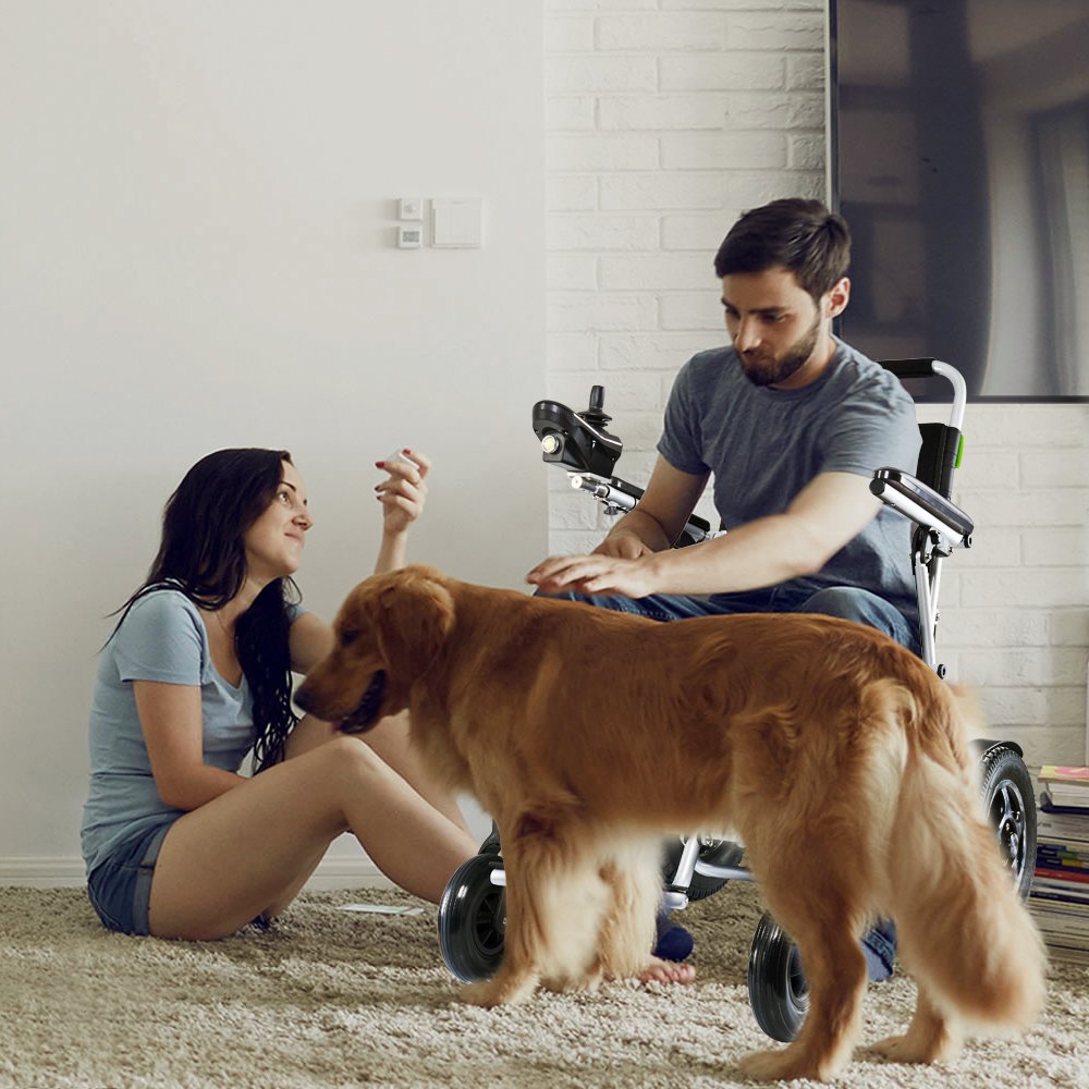 Each and every #feature designed has the customer's #comfort and #safety in #mind.Airwheel H3S #powerchair.#airwheel #dog #happy #family #man #wife #couple #wheels #wheelchair #chair #design #love #lovelife #lovely #blessed #home #sunday #weekday #weekend #life #scooter #tech