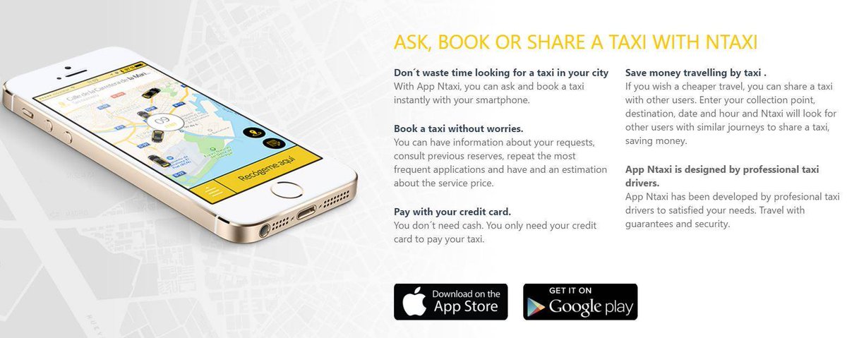 Don´t waste time looking for a #taxi in your city. With #App Ntaxi you can ask and book a taxi instantly with your #smartphone.

🚖 bit.ly/1LMqCya
🚖 apple.co/1KLjzpp
☎️923 023 023 

#taxis #taxidriver #MejorEnTaxi