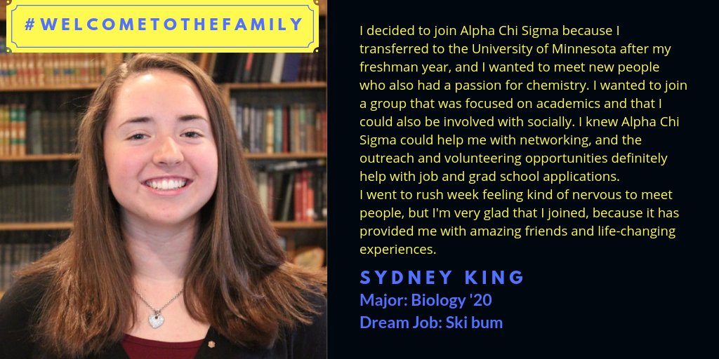 AXSbeta's tweet photo. Today, Sydney shares her story.
#WelcomeToTheFamily #AlphaChiSigma #ToBindToStriveToAid #UniversityofMinnesota https://t.co/DvduF8XPzW
