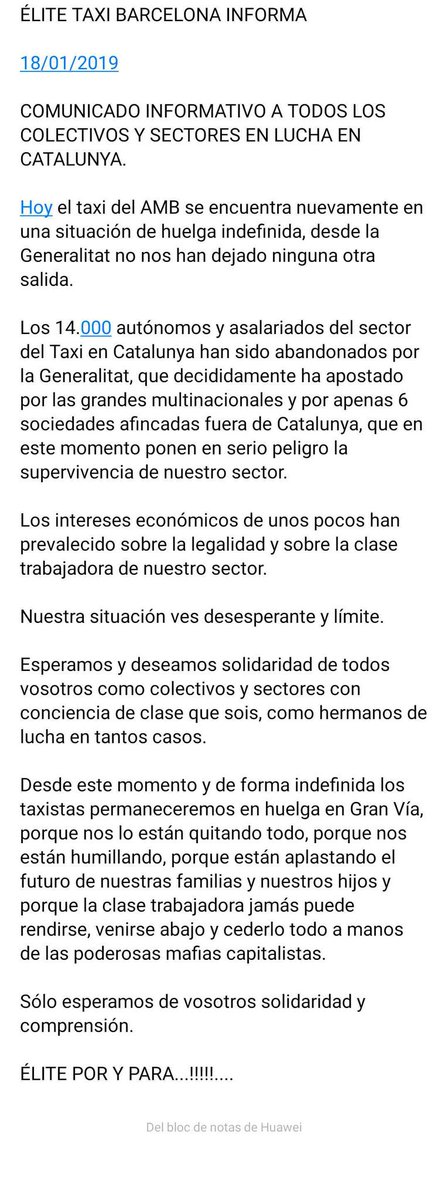 taxiyellowblack's tweet photo. Pedimos disculpas a la Ciudadanía, hemos confiado en la @gencat "El Govern"@damiacalvet q iban a regular a las nuevas #VTCS pero no ha sido así, queda claro q estan a favor de las multinacionales Uber y Cabify #Taxienlucha El Taxi en Huelga #EnElTaxiVamosTodxs #15minutosNObastan https://t.co/2TIqqbY46c