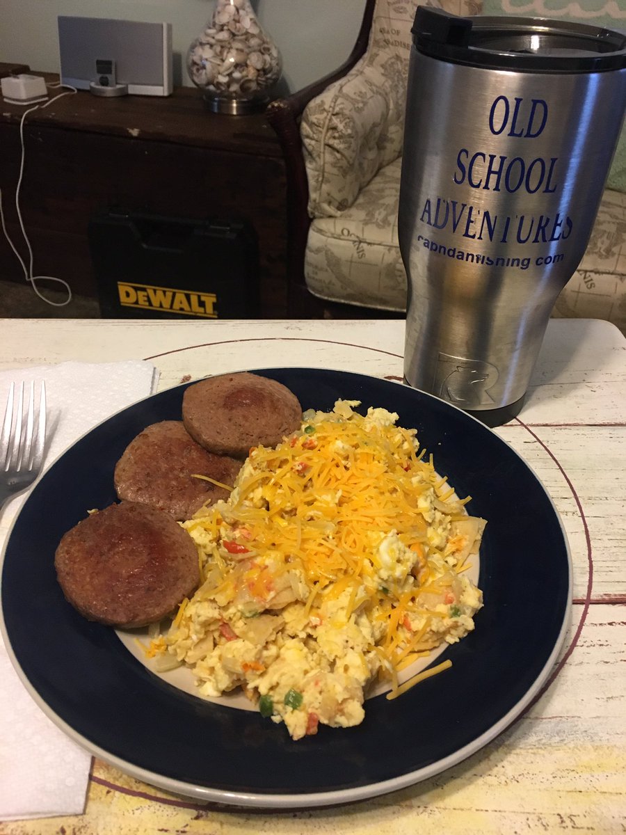 Foodie time again! Breakfast this AM is migas w Nilgai pan sausage. <a href="/Justin_5591/">Justin furstenfeld</a> <a href="/78666ScooterMaf/">Jeremy</a>